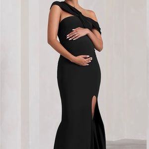 Club London Black Maxi Maternity Dress